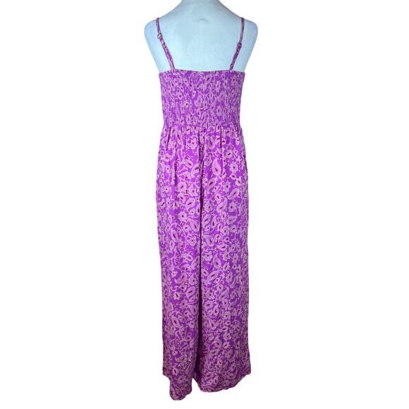 Knox Rose pants romper jumpsuit purple paisley floral boho SMALL - Picture 3 of 15